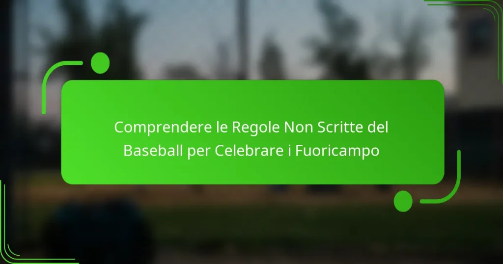 Comprendere le Regole Non Scritte del Baseball per Celebrare i Fuoricampo