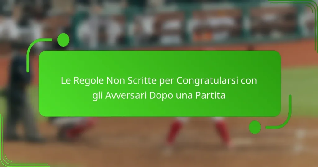 Le Regole Non Scritte per Congratularsi con gli Avversari Dopo una Partita
