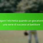 Navigare l’etichetta quando un giocatore è in una serie di successi al battitore