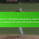 Regole non scritte della comunicazione, della fiducia e dell’accettazione del ruolo nelle squadre di baseball